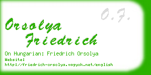 orsolya friedrich business card